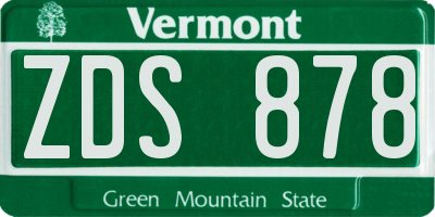 VT license plate ZDS878