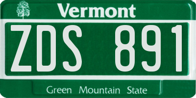 VT license plate ZDS891