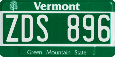 VT license plate ZDS896