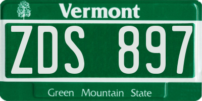 VT license plate ZDS897