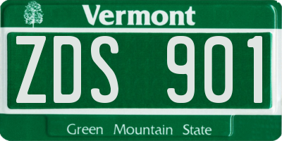 VT license plate ZDS901