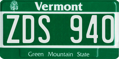 VT license plate ZDS940