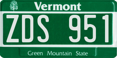 VT license plate ZDS951
