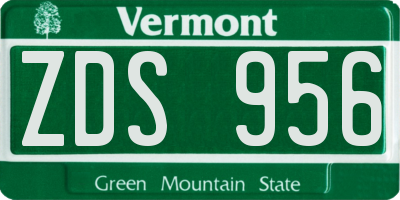 VT license plate ZDS956