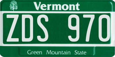 VT license plate ZDS970