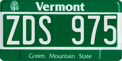 VT license plate ZDS975
