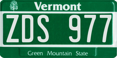 VT license plate ZDS977
