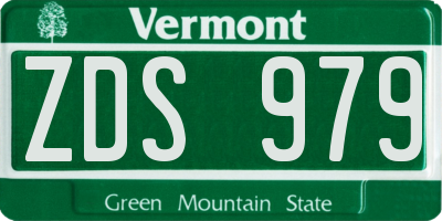 VT license plate ZDS979