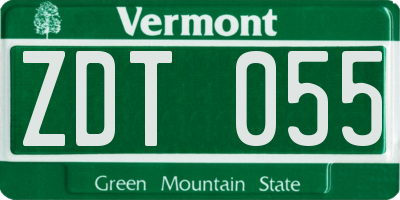 VT license plate ZDT055