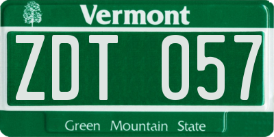 VT license plate ZDT057
