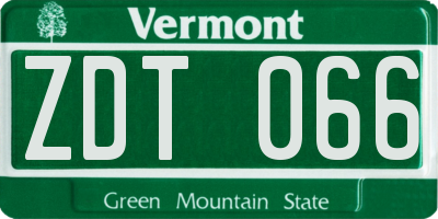 VT license plate ZDT066
