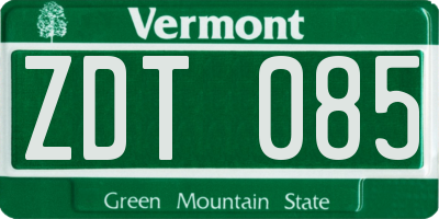 VT license plate ZDT085