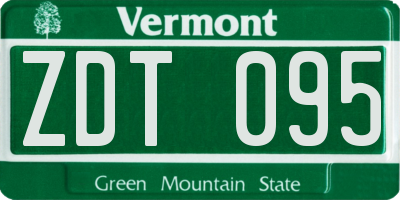 VT license plate ZDT095