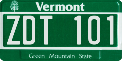 VT license plate ZDT101