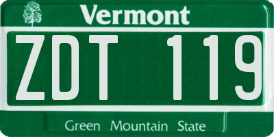 VT license plate ZDT119