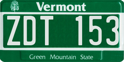 VT license plate ZDT153
