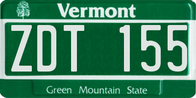 VT license plate ZDT155