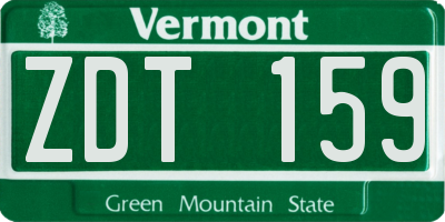 VT license plate ZDT159