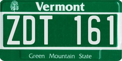 VT license plate ZDT161