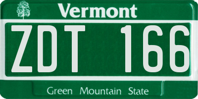 VT license plate ZDT166