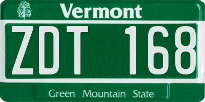 VT license plate ZDT168
