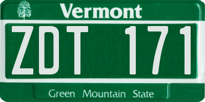 VT license plate ZDT171
