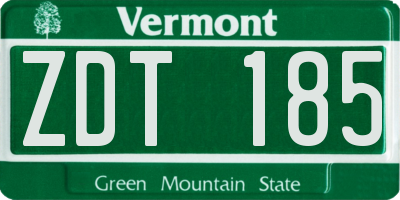 VT license plate ZDT185