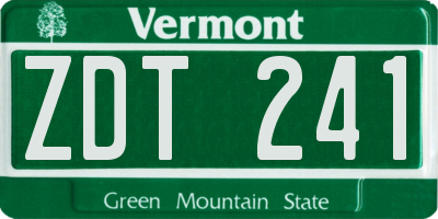VT license plate ZDT241