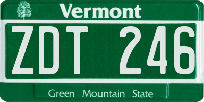 VT license plate ZDT246