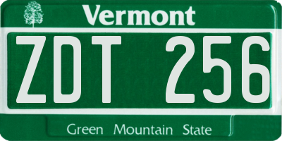 VT license plate ZDT256
