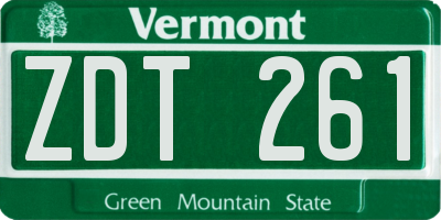 VT license plate ZDT261
