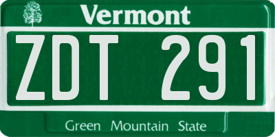 VT license plate ZDT291