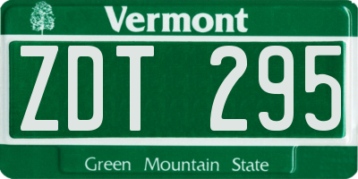 VT license plate ZDT295