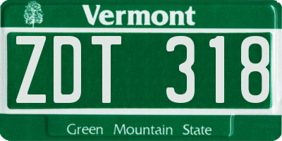 VT license plate ZDT318