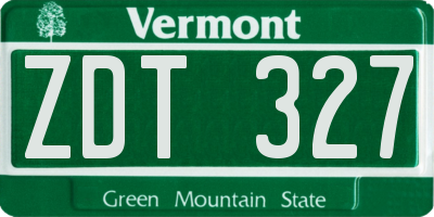VT license plate ZDT327