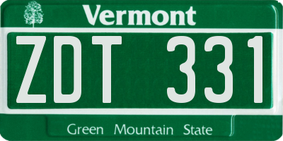 VT license plate ZDT331