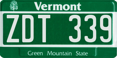 VT license plate ZDT339
