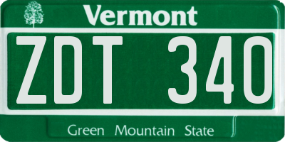 VT license plate ZDT340