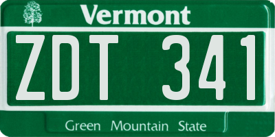 VT license plate ZDT341