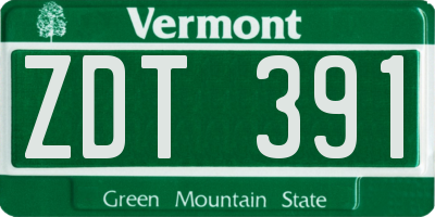 VT license plate ZDT391