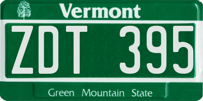 VT license plate ZDT395