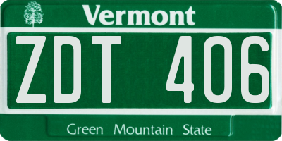 VT license plate ZDT406