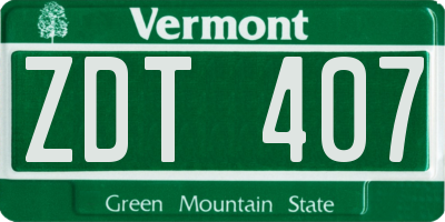 VT license plate ZDT407