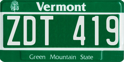 VT license plate ZDT419
