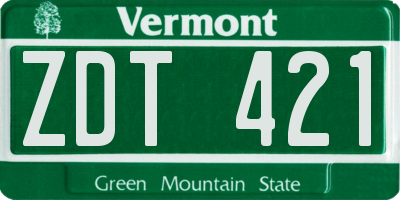 VT license plate ZDT421