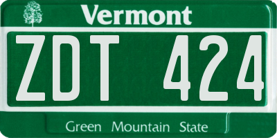 VT license plate ZDT424