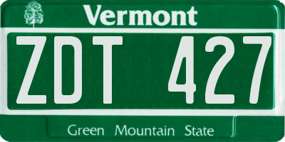 VT license plate ZDT427