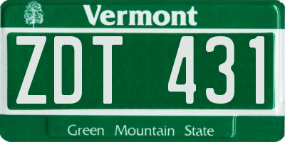 VT license plate ZDT431