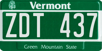 VT license plate ZDT437