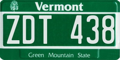 VT license plate ZDT438
